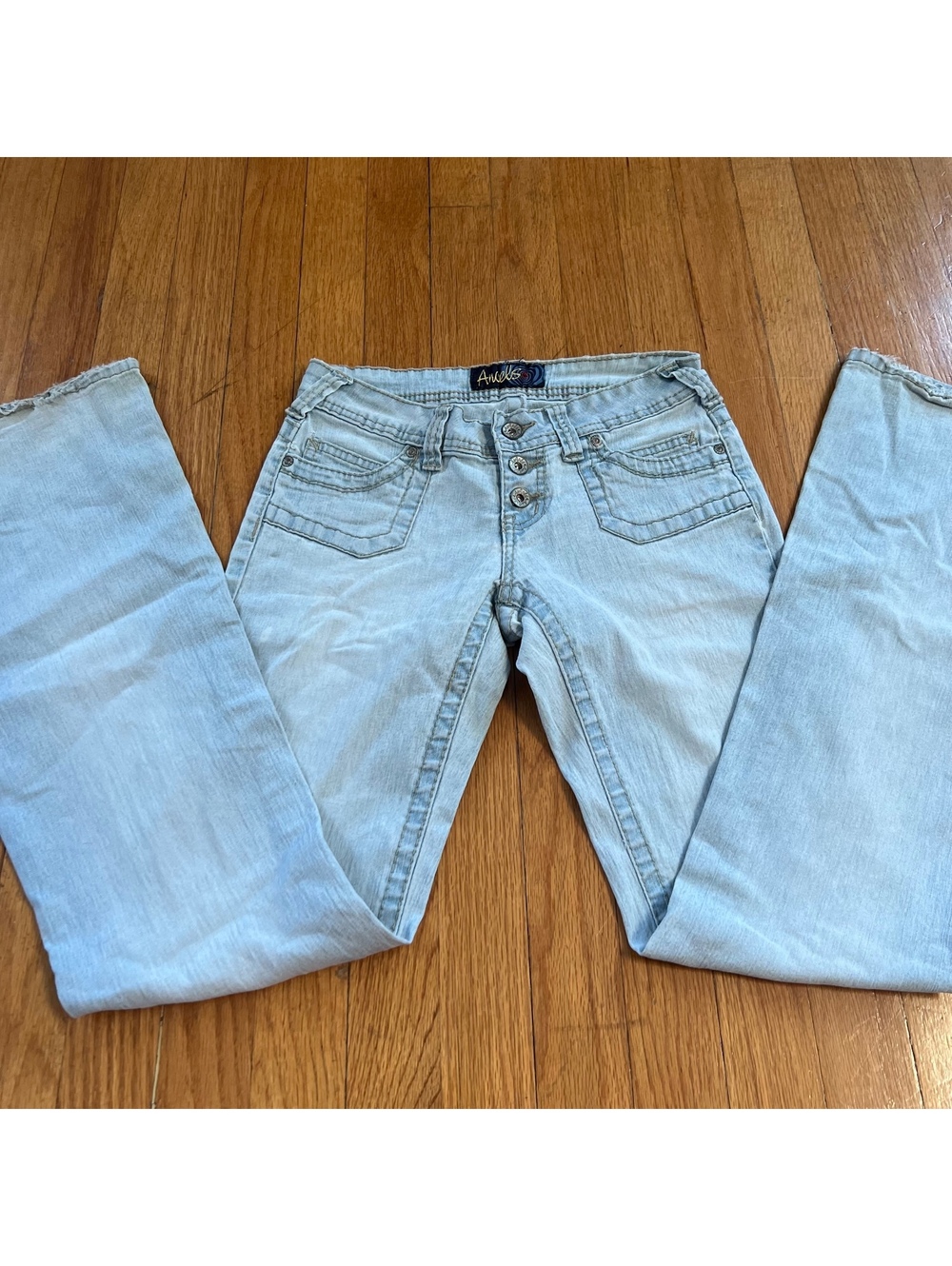 Vintage Y2K angels Low Rise Flare Jeans with button details